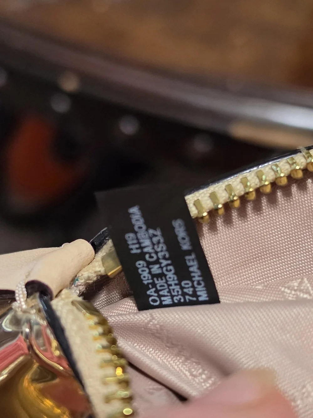 Michael Kors Rose Gold Dome Satchel with Blush Handles